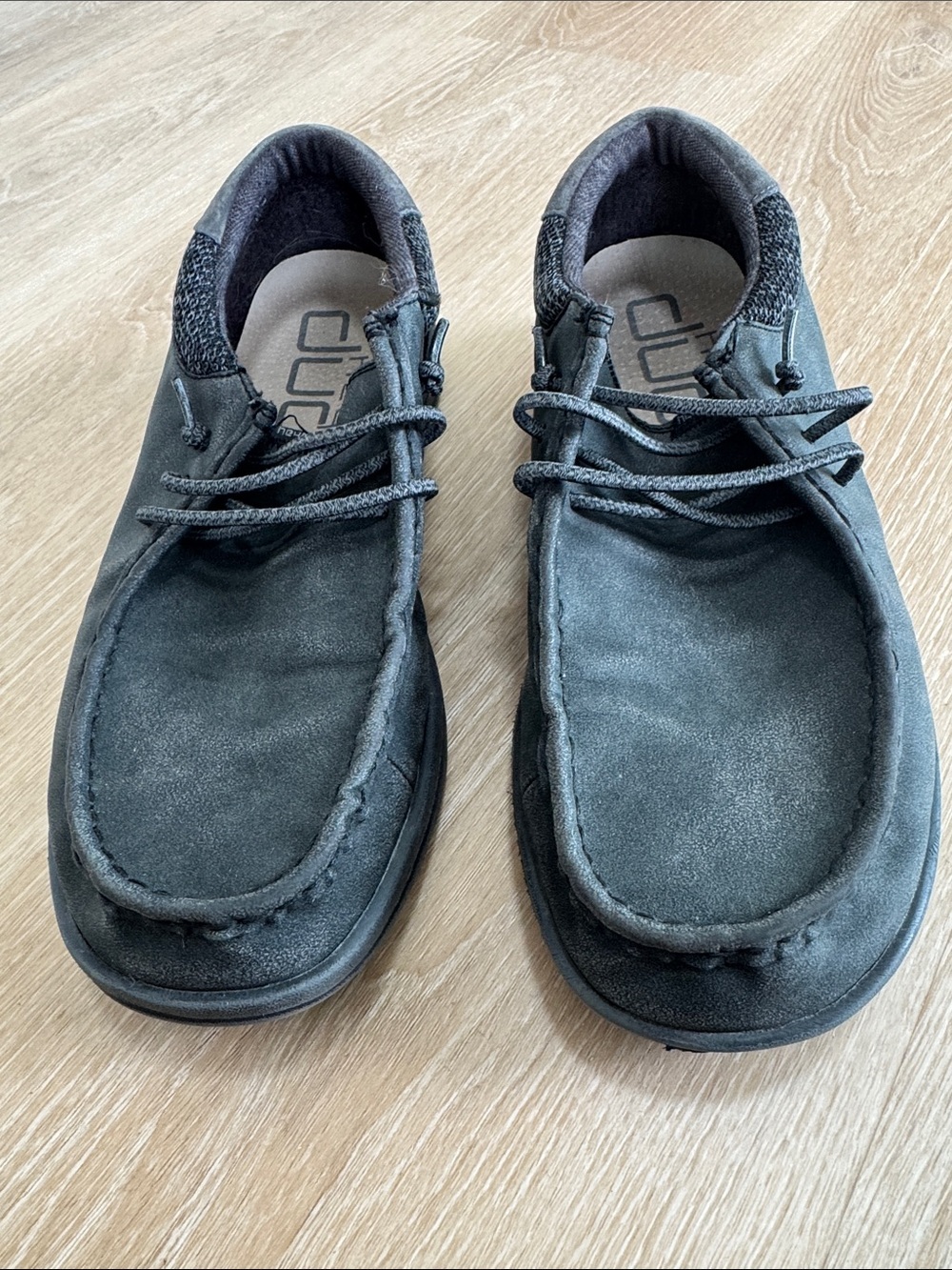 Hey Dude Men's Black Suede Slip-On Loafers